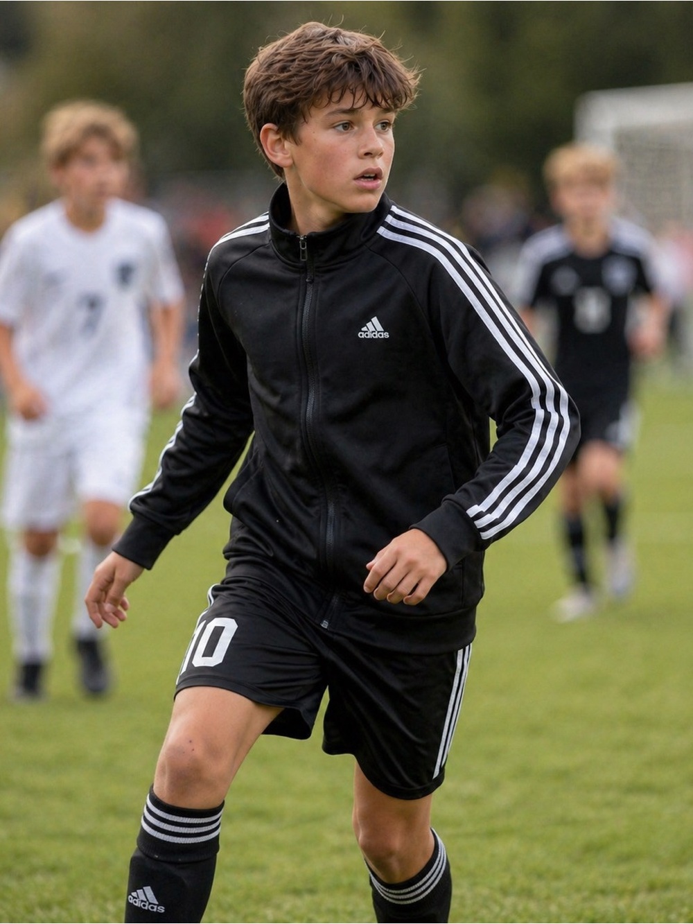 Adidas Black and White Jacket (Boys) Sz L